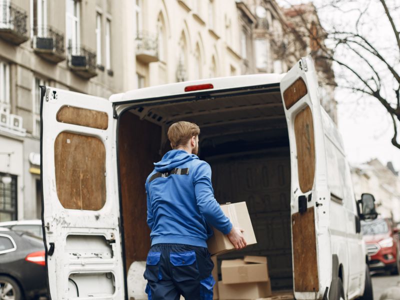 Levering av pakker i bygate